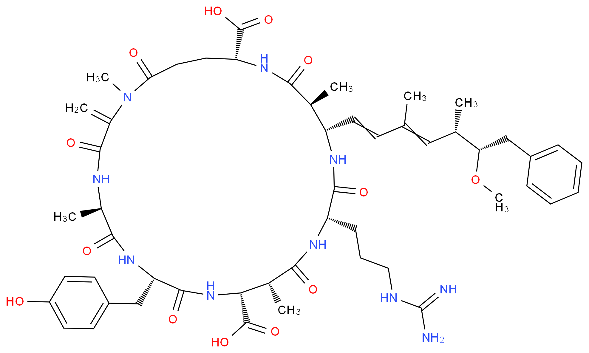 Microcystin YR from Microcystis aeruginosa_分子结构_CAS_101064-48-6)