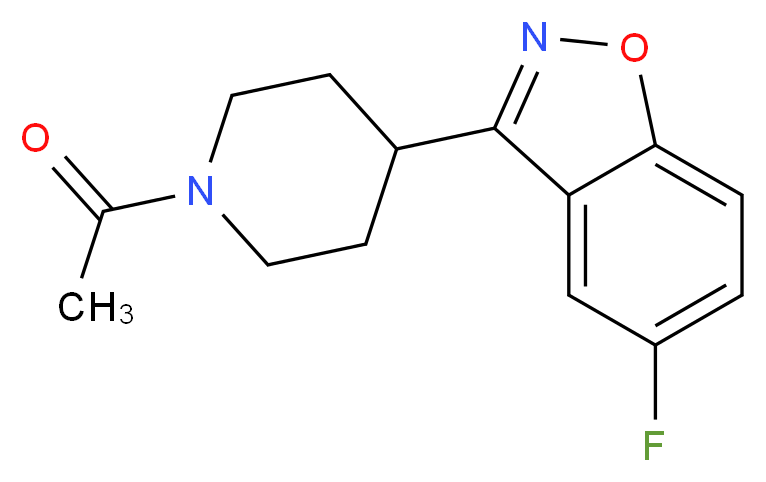 1-[4-(5-fluoro-1,2-benzoxazol-3-yl)piperidin-1-yl]ethan-1-one_分子结构_CAS_84163-10-0