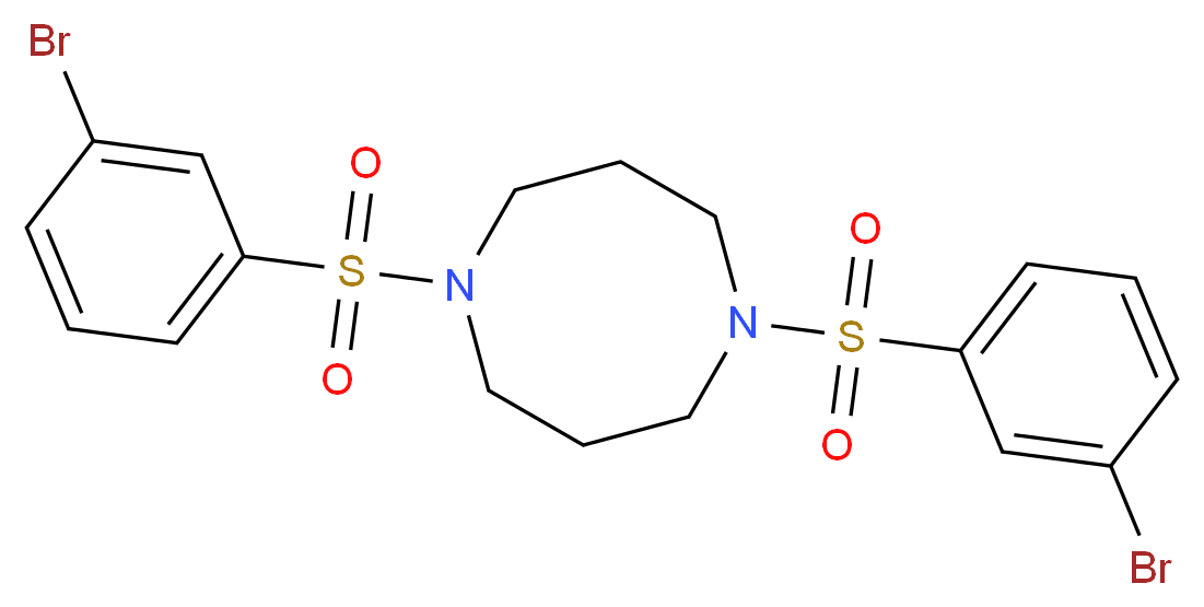 1,5-bis(3-bromobenzenesulfonyl)-1,5-diazocane_分子结构_CAS_1133116-31-0