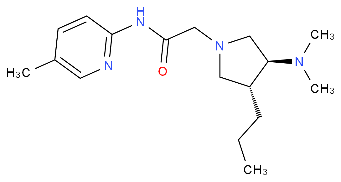 2-[(3S*,4R*)-3-(dimethylamino)-4-propyl-1-pyrrolidinyl]-N-(5-methyl-2-pyridinyl)acetamide_分子结构_CAS_)