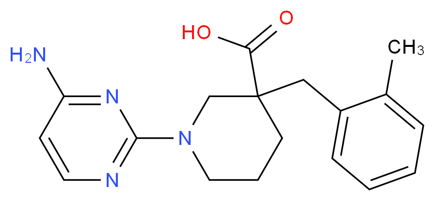 1-(4-aminopyrimidin-2-yl)-3-(2-methylbenzyl)piperidine-3-carboxylic acid_分子结构_CAS_)