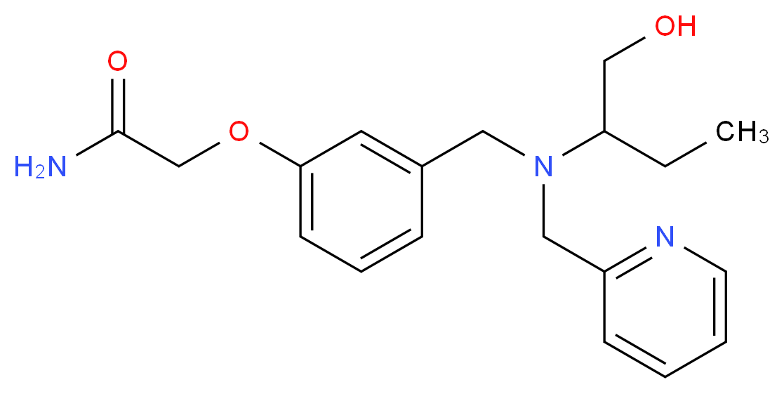 2-(3-{[[1-(hydroxymethyl)propyl](pyridin-2-ylmethyl)amino]methyl}phenoxy)acetamide_分子结构_CAS_)