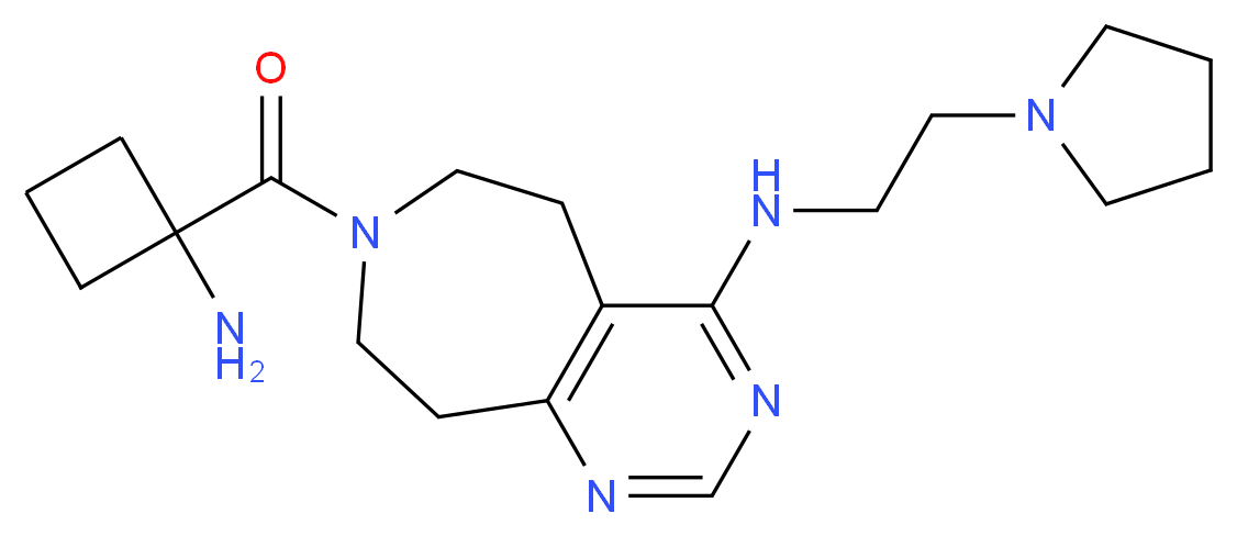7-[(1-aminocyclobutyl)carbonyl]-N-(2-pyrrolidin-1-ylethyl)-6,7,8,9-tetrahydro-5H-pyrimido[4,5-d]azepin-4-amine_分子结构_CAS_)