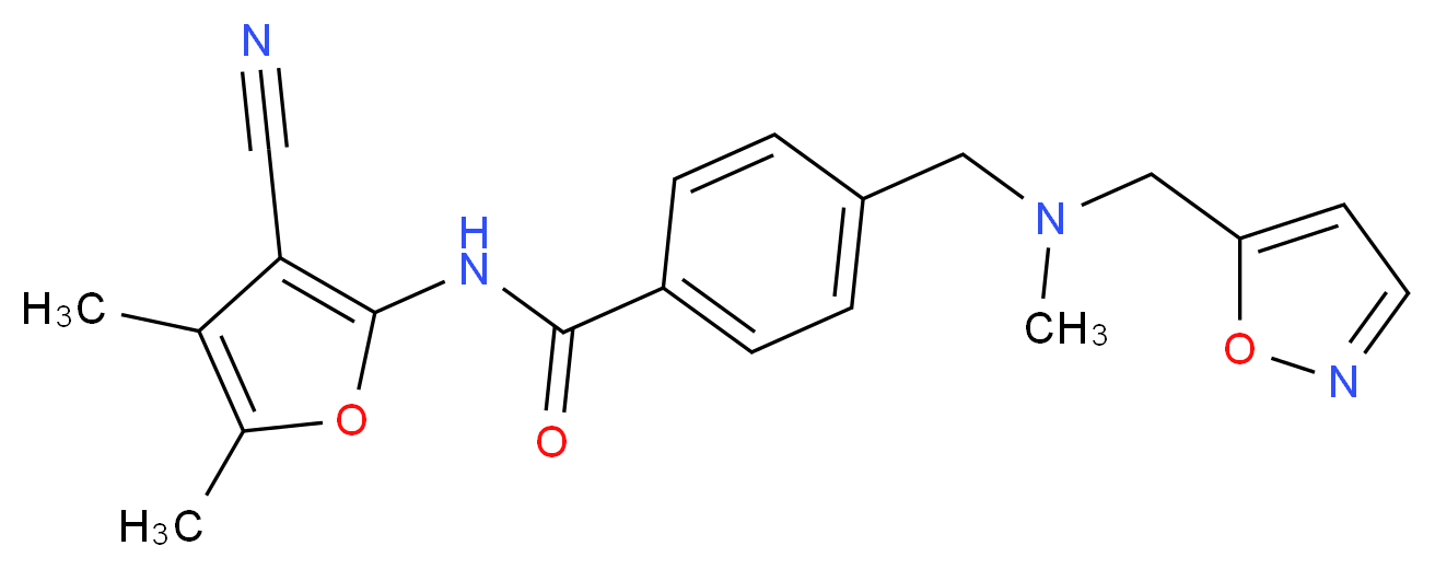 N-(3-cyano-4,5-dimethyl-2-furyl)-4-{[(isoxazol-5-ylmethyl)(methyl)amino]methyl}benzamide_分子结构_CAS_)