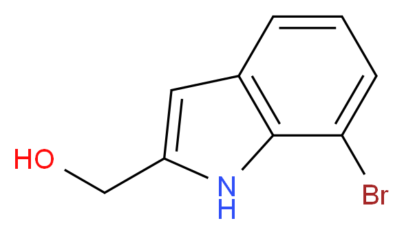 (7-bromo-1H-indol-2-yl)methanol_分子结构_CAS_53590-63-9