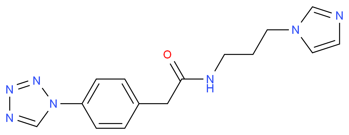 N-[3-(1H-imidazol-1-yl)propyl]-2-[4-(1H-tetrazol-1-yl)phenyl]acetamide_分子结构_CAS_)