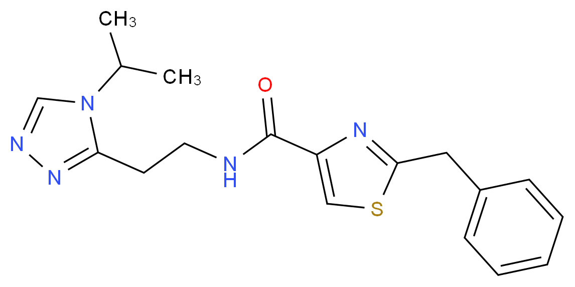 2-benzyl-N-[2-(4-isopropyl-4H-1,2,4-triazol-3-yl)ethyl]-1,3-thiazole-4-carboxamide_分子结构_CAS_)