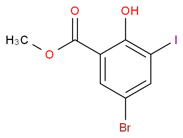 Methyl 5-bromo-2-hydroxy-3-iodobenzenecarboxylate_分子结构_CAS_18071-51-7)