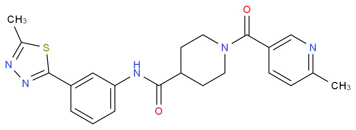 1-[(6-methyl-3-pyridinyl)carbonyl]-N-[3-(5-methyl-1,3,4-thiadiazol-2-yl)phenyl]-4-piperidinecarboxamide_分子结构_CAS_)