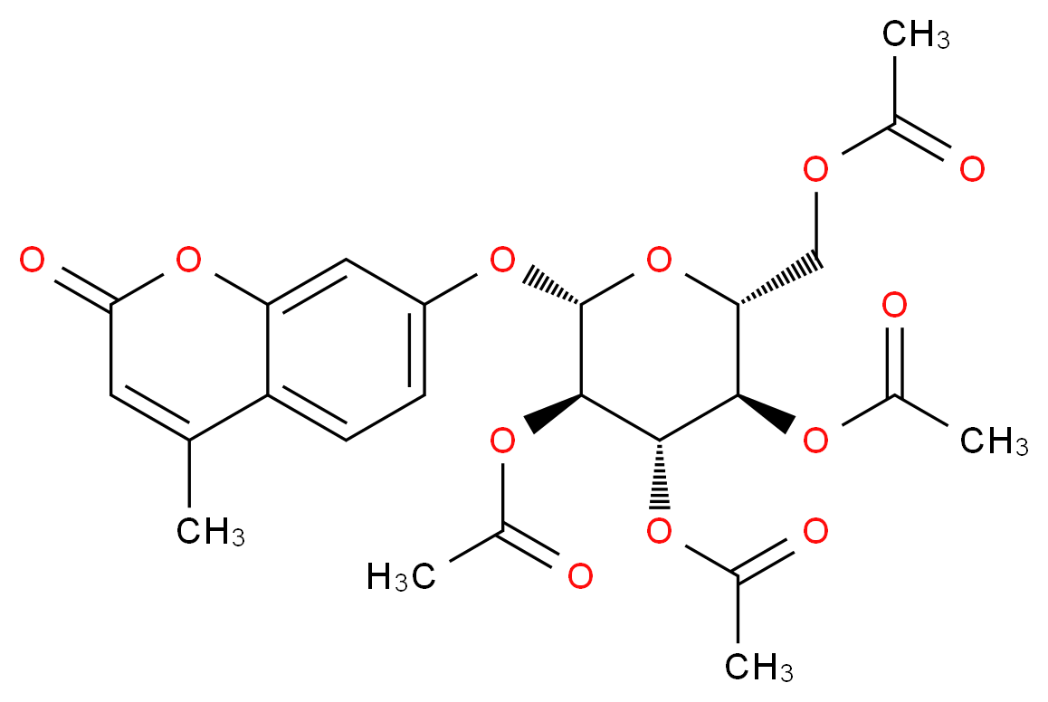 4-Methylumbelliferyl 2,3,4,6-Tetra-O-acetyl-β-D-glucopyranoside _分子结构_CAS_67909-25-5)