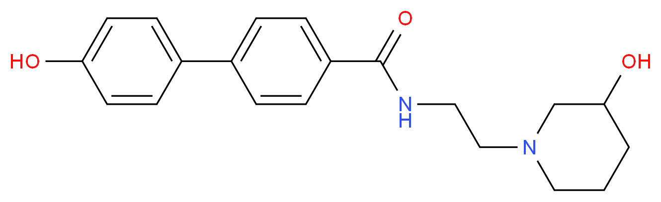 4'-hydroxy-N-[2-(3-hydroxy-1-piperidinyl)ethyl]-4-biphenylcarboxamide_分子结构_CAS_)