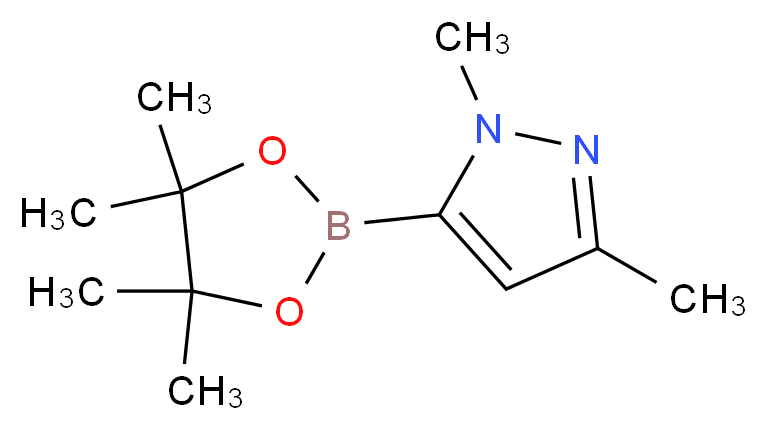 1,3-Dimethyl-5-(4,4,5,5-tetramethyl-1,3,2-dioxaborolan-2-yl)-1H-pyrazole_分子结构_CAS_847818-79-5)