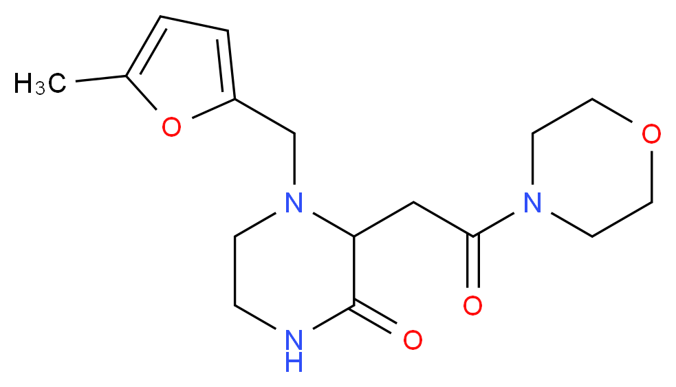 4-[(5-methyl-2-furyl)methyl]-3-[2-(4-morpholinyl)-2-oxoethyl]-2-piperazinone_分子结构_CAS_)