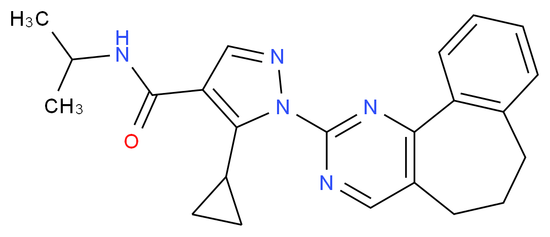 5-cyclopropyl-1-(6,7-dihydro-5H-benzo[6,7]cyclohepta[1,2-d]pyrimidin-2-yl)-N-isopropyl-1H-pyrazole-4-carboxamide_分子结构_CAS_)