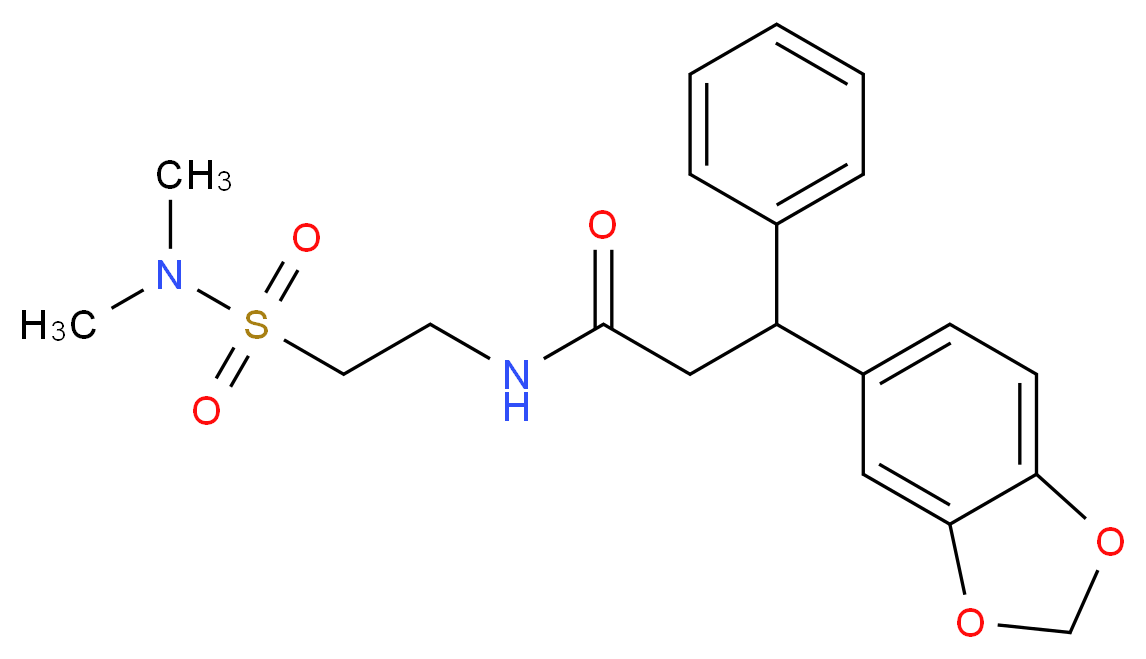 3-(1,3-benzodioxol-5-yl)-N-{2-[(dimethylamino)sulfonyl]ethyl}-3-phenylpropanamide_分子结构_CAS_)