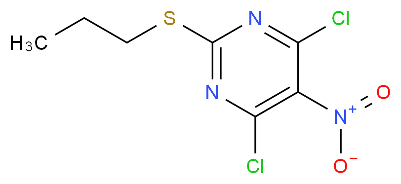 4,6-Dichloro-5-nitro-2-(propylthio)pyrimidine_分子结构_CAS_145783-14-8)