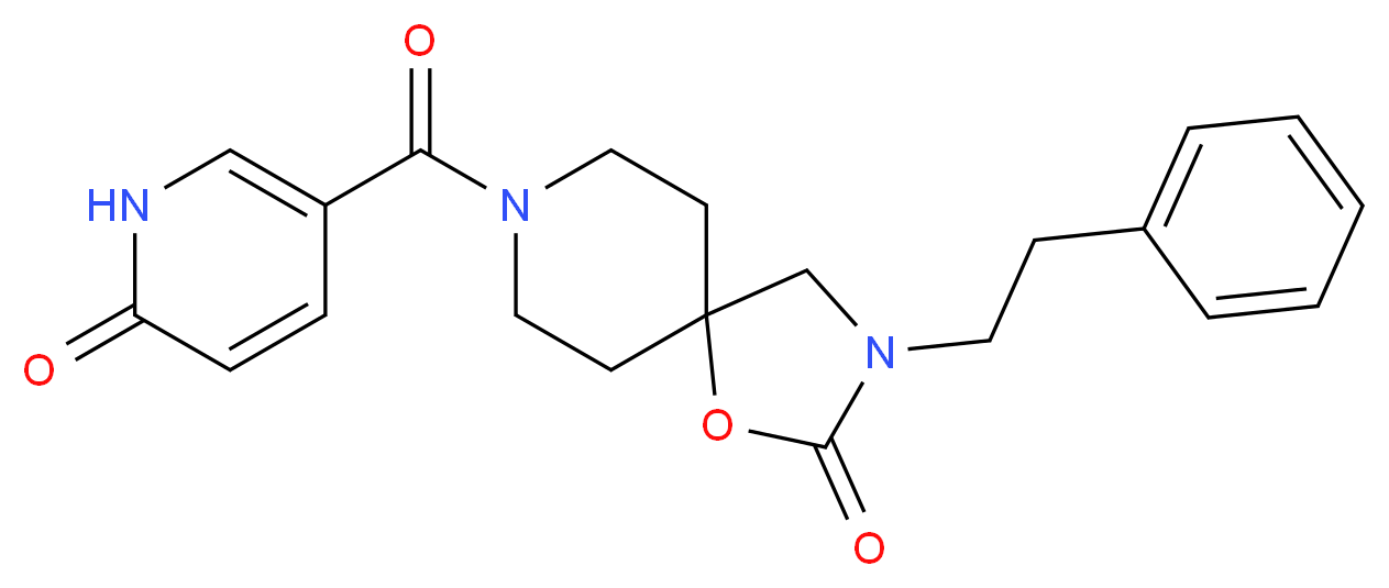 8-[(6-oxo-1,6-dihydropyridin-3-yl)carbonyl]-3-(2-phenylethyl)-1-oxa-3,8-diazaspiro[4.5]decan-2-one_分子结构_CAS_)