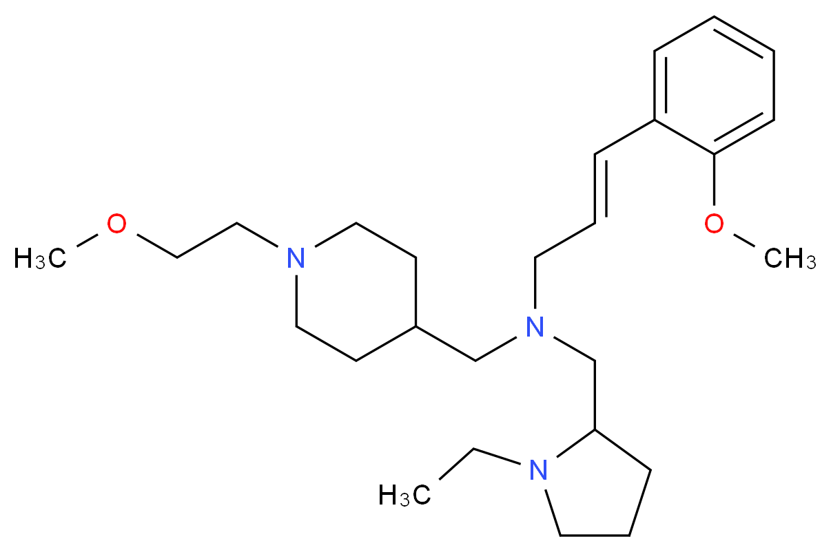 (2E)-N-[(1-ethyl-2-pyrrolidinyl)methyl]-N-{[1-(2-methoxyethyl)-4-piperidinyl]methyl}-3-(2-methoxyphenyl)-2-propen-1-amine_分子结构_CAS_)