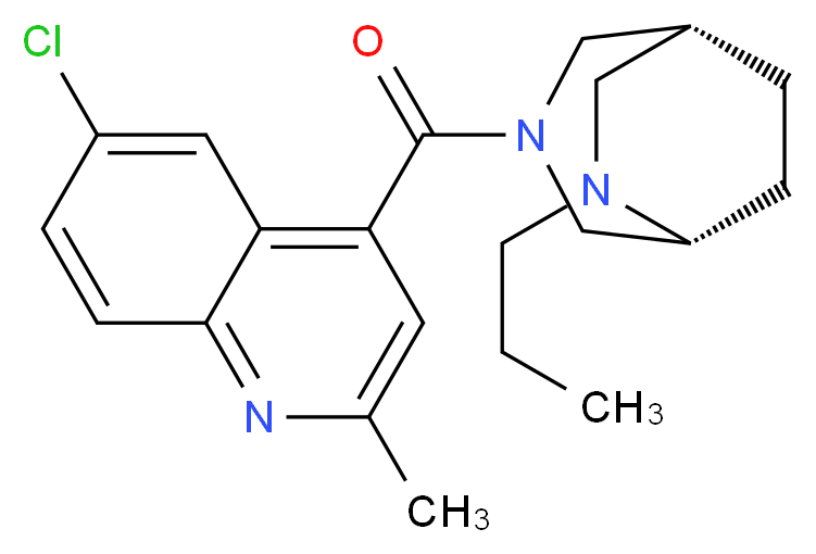6-chloro-2-methyl-4-{[(1R*,5R*)-6-propyl-3,6-diazabicyclo[3.2.2]non-3-yl]carbonyl}quinoline_分子结构_CAS_)
