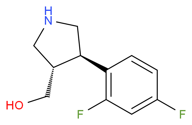 ((3S,4R)-4-(2,4-difluorophenyl)pyrrolidin-3-yl)methanol_分子结构_CAS_1260609-56-0)