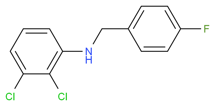 2,3-dichloro-N-[(4-fluorophenyl)methyl]aniline_分子结构_CAS_1036453-69-6