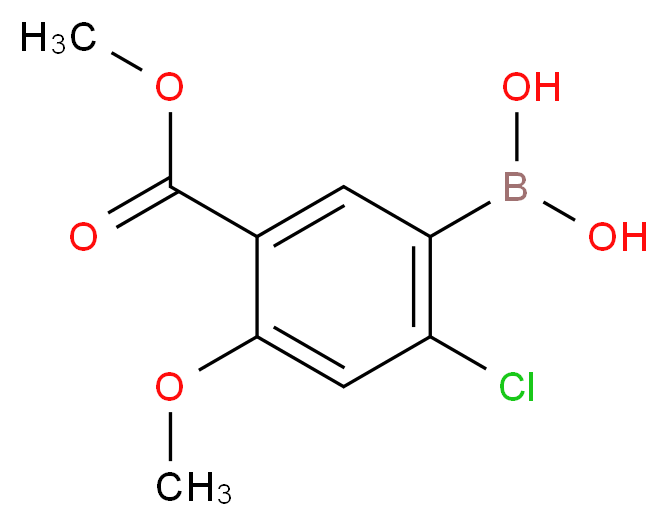 2-Chloro-4-methoxy-5-(methoxycarbonyl)benzeneboronic acid_分子结构_CAS_957066-07-8)