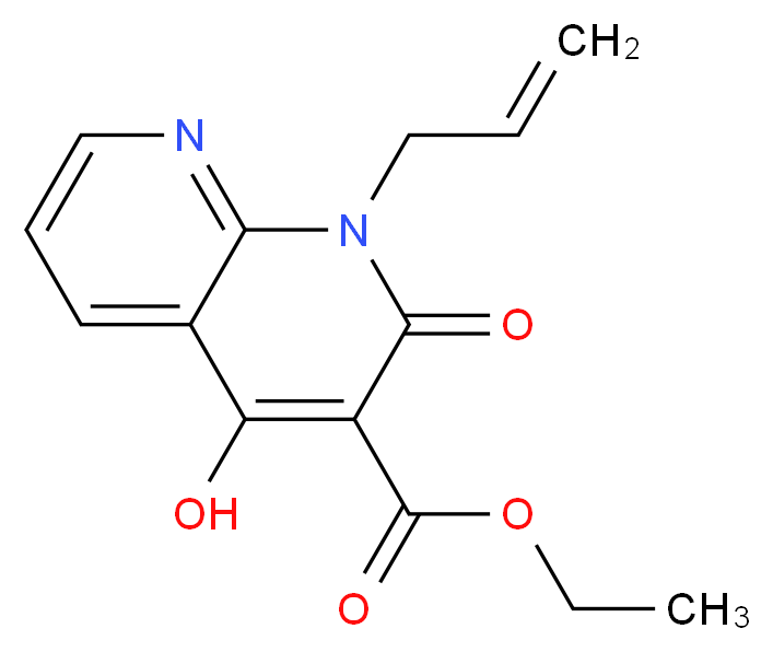 ethyl 4-hydroxy-2-oxo-1-(prop-2-en-1-yl)-1,2-dihydro-1,8-naphthyridine-3-carboxylate_分子结构_CAS_82360-75-6
