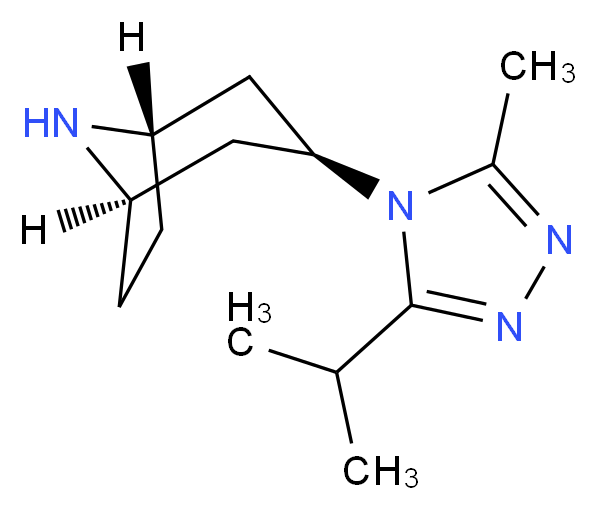 (1R,3S,5S)-3-[3-methyl-5-(propan-2-yl)-4H-1,2,4-triazol-4-yl]-8-azabicyclo[3.2.1]octane_分子结构_CAS_423165-07-5