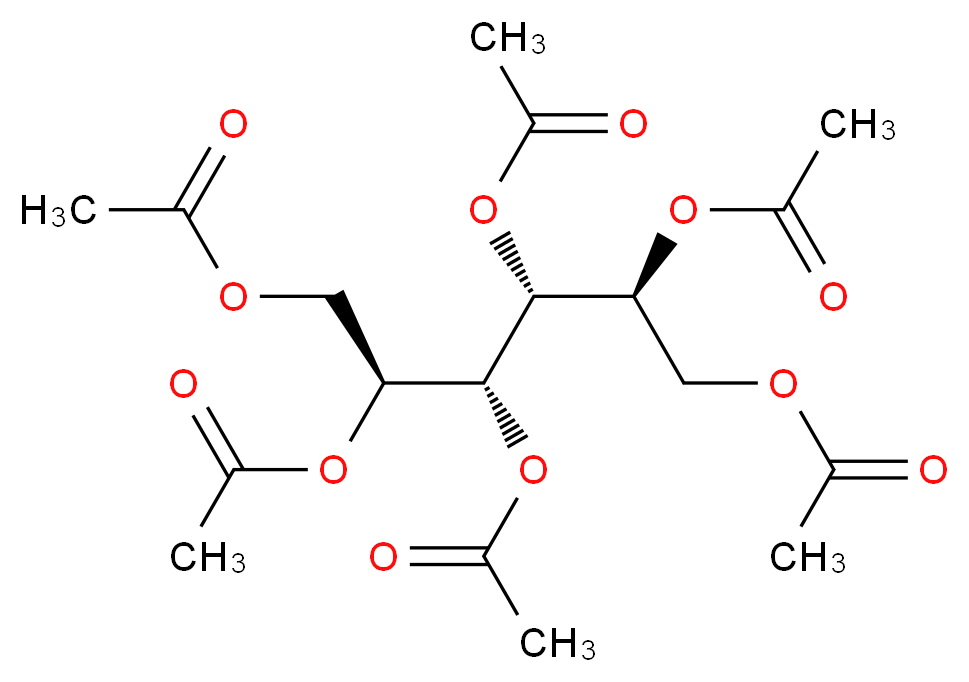 (2S,3R,4R,5S)-1,2,4,5,6-pentakis(acetyloxy)hexan-3-yl acetate_分子结构_CAS_13443-46-4