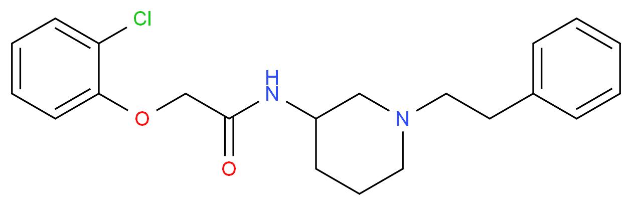 2-(2-chlorophenoxy)-N-[1-(2-phenylethyl)-3-piperidinyl]acetamide_分子结构_CAS_)