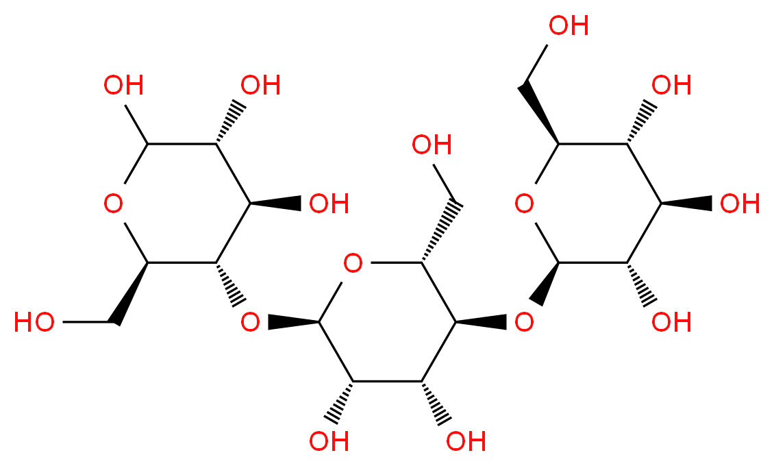 (3R,4R,5S,6R)-5-{[(2R,3S,4R,5S,6R)-3,4-dihydroxy-6-(hydroxymethyl)-5-{[(2R,3S,4R,5R,6S)-3,4,5-trihydroxy-6-(hydroxymethyl)oxan-2-yl]oxy}oxan-2-yl]oxy}-6-(hydroxymethyl)oxane-2,3,4-triol_分子结构_CAS_33404-34-1