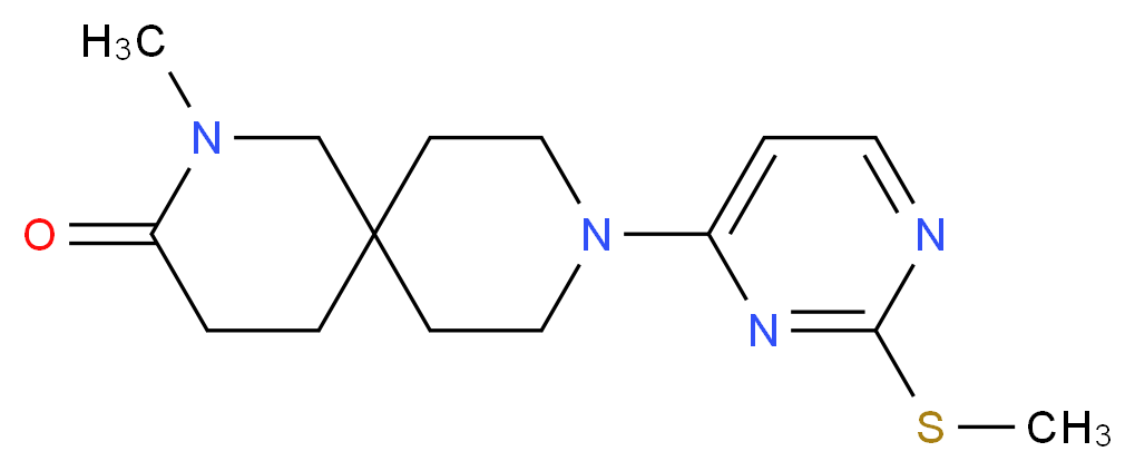 2-methyl-9-[2-(methylthio)pyrimidin-4-yl]-2,9-diazaspiro[5.5]undecan-3-one_分子结构_CAS_)