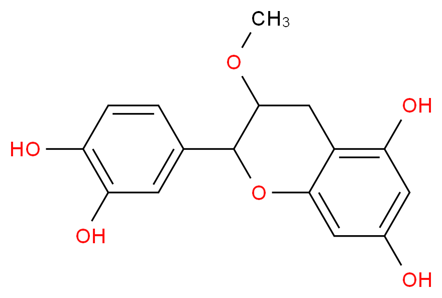 2-(3,4-dihydroxyphenyl)-3-methoxy-3,4-dihydro-2H-1-benzopyran-5,7-diol_分子结构_CAS_65350-86-9