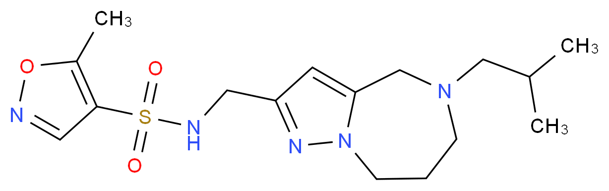 N-[(5-isobutyl-5,6,7,8-tetrahydro-4H-pyrazolo[1,5-a][1,4]diazepin-2-yl)methyl]-5-methylisoxazole-4-sulfonamide_分子结构_CAS_)
