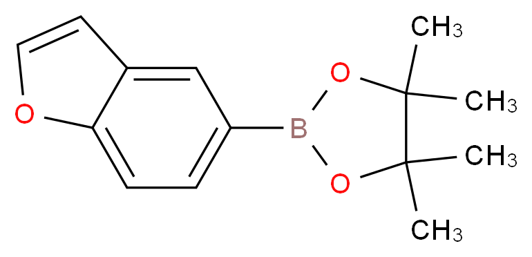 2-(1-benzofuran-5-yl)-4,4,5,5-tetramethyl-1,3,2-dioxaborolane_分子结构_CAS_519054-55-8