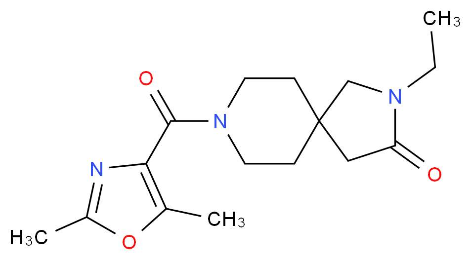 8-[(2,5-dimethyl-1,3-oxazol-4-yl)carbonyl]-2-ethyl-2,8-diazaspiro[4.5]decan-3-one_分子结构_CAS_)