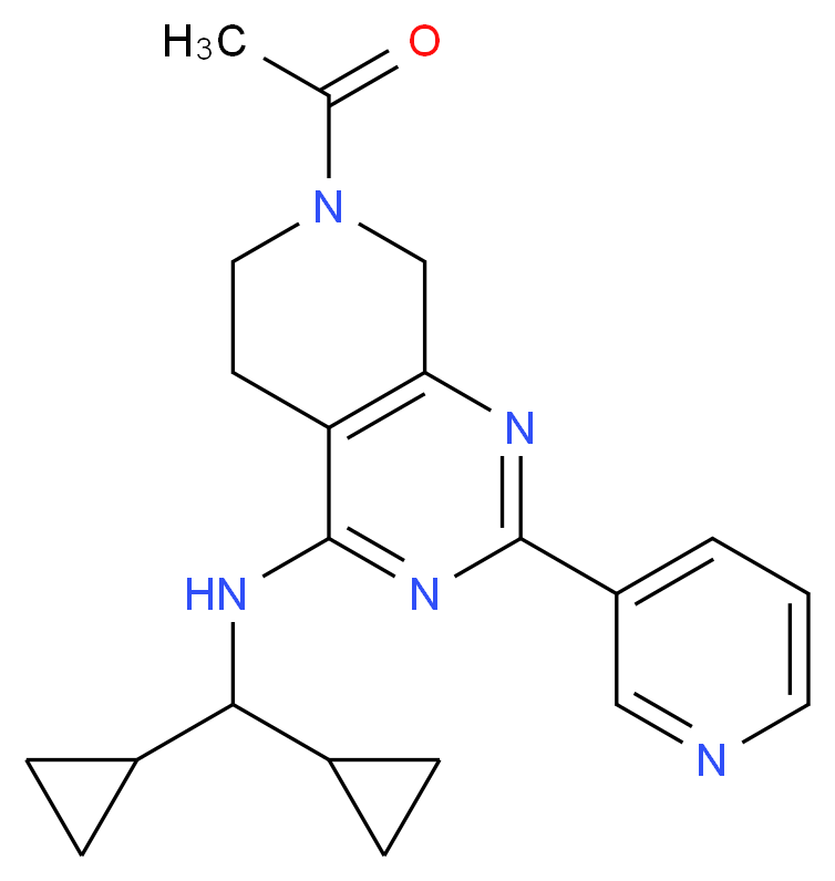 7-acetyl-N-(dicyclopropylmethyl)-2-pyridin-3-yl-5,6,7,8-tetrahydropyrido[3,4-d]pyrimidin-4-amine_分子结构_CAS_)