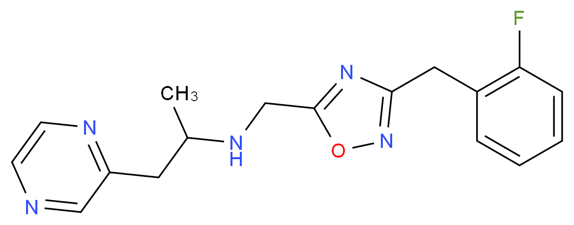 N-{[3-(2-fluorobenzyl)-1,2,4-oxadiazol-5-yl]methyl}-1-(2-pyrazinyl)-2-propanamine_分子结构_CAS_)