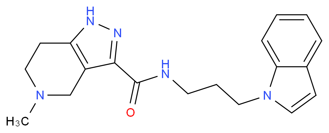 N-[3-(1H-indol-1-yl)propyl]-5-methyl-4,5,6,7-tetrahydro-1H-pyrazolo[4,3-c]pyridine-3-carboxamide_分子结构_CAS_)