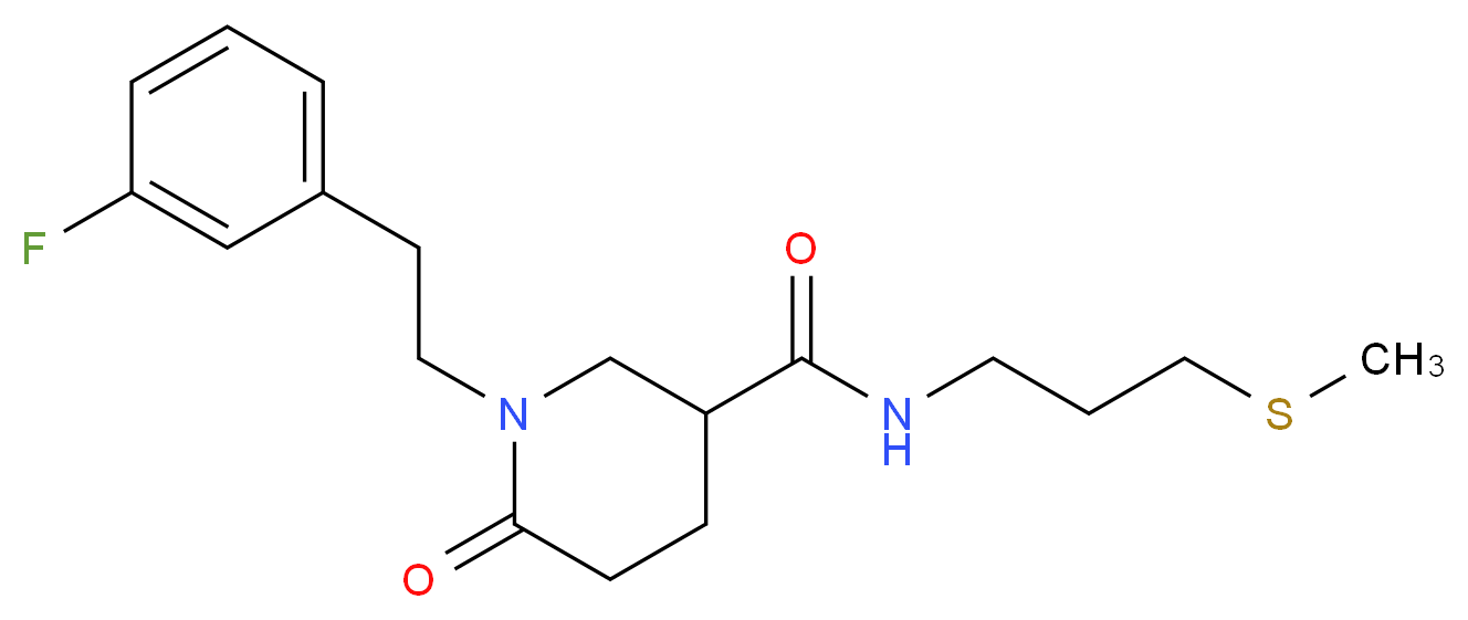 1-[2-(3-fluorophenyl)ethyl]-N-[3-(methylthio)propyl]-6-oxo-3-piperidinecarboxamide_分子结构_CAS_)