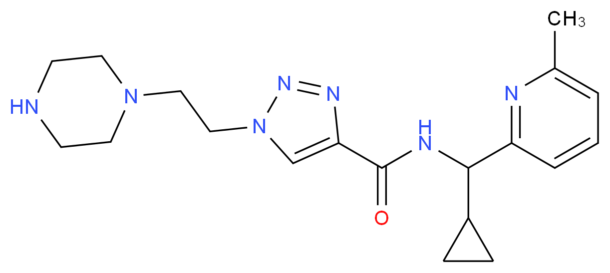 N-[cyclopropyl(6-methylpyridin-2-yl)methyl]-1-(2-piperazin-1-ylethyl)-1H-1,2,3-triazole-4-carboxamide_分子结构_CAS_)