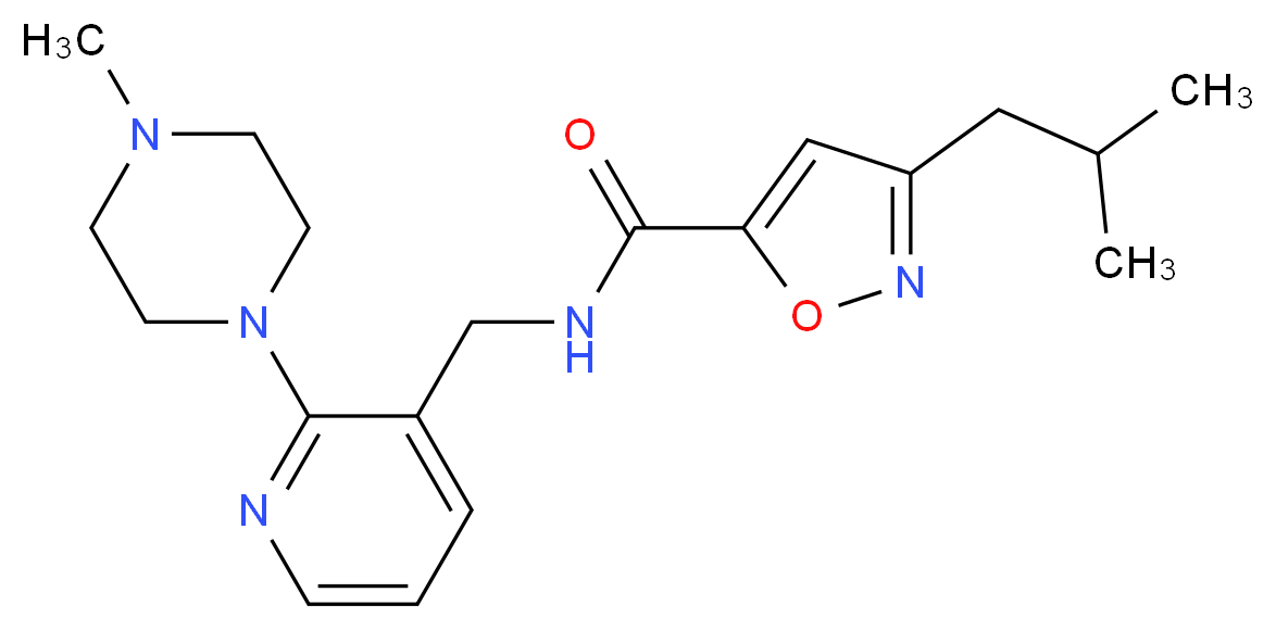 3-isobutyl-N-{[2-(4-methylpiperazin-1-yl)pyridin-3-yl]methyl}isoxazole-5-carboxamide_分子结构_CAS_)