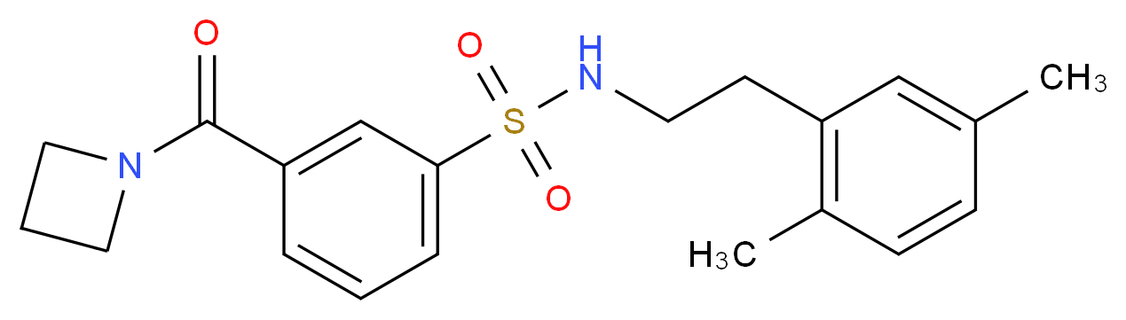 3-(azetidin-1-ylcarbonyl)-N-[2-(2,5-dimethylphenyl)ethyl]benzenesulfonamide_分子结构_CAS_)