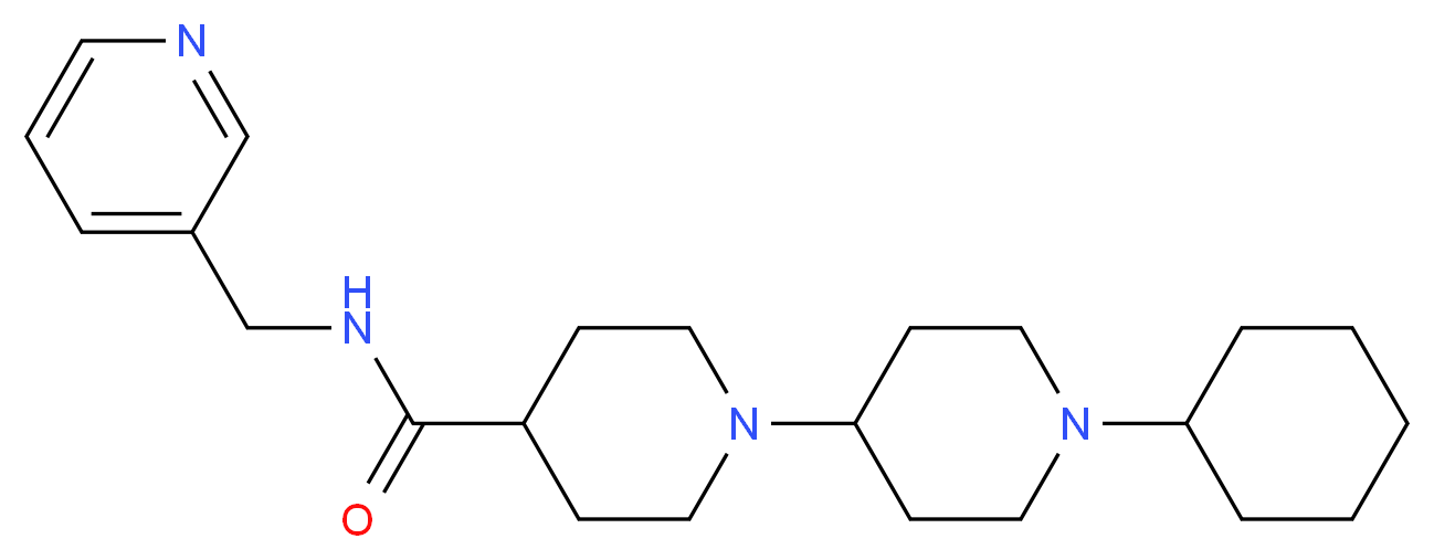 1'-cyclohexyl-N-(3-pyridinylmethyl)-1,4'-bipiperidine-4-carboxamide_分子结构_CAS_)