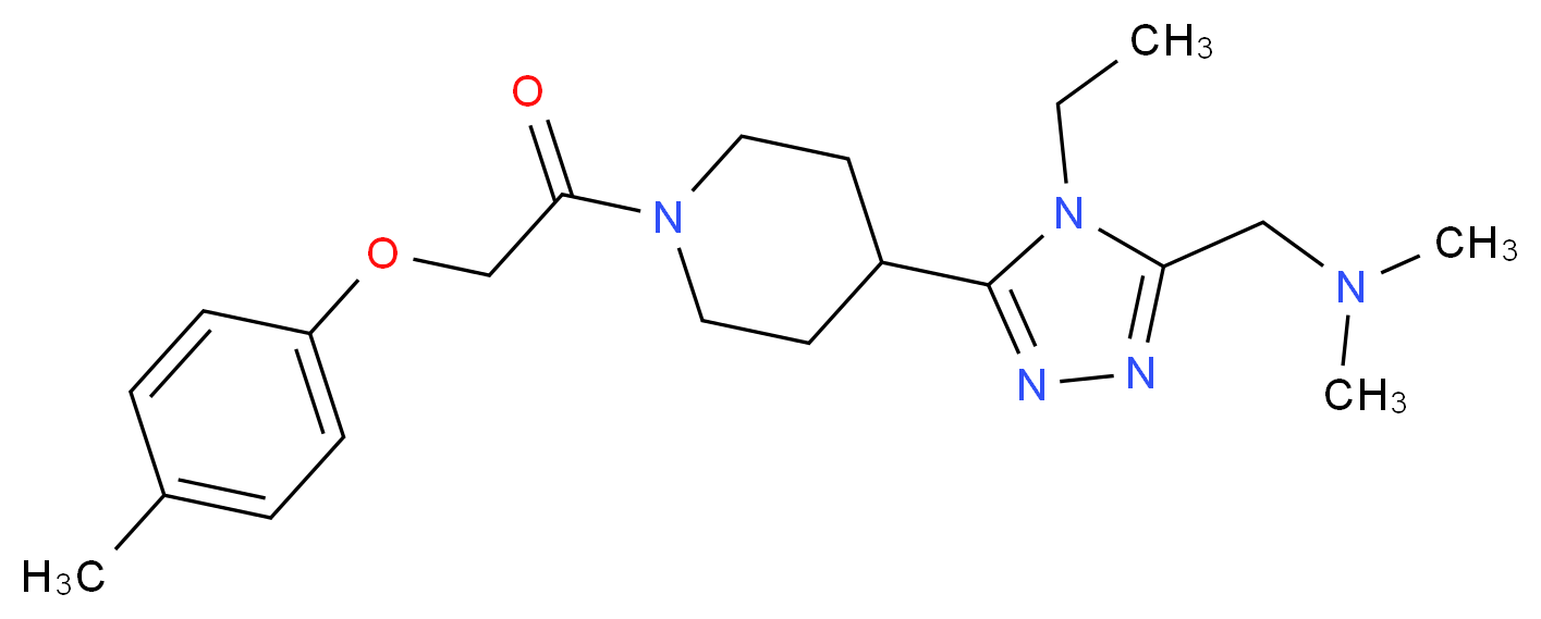 1-(4-ethyl-5-{1-[(4-methylphenoxy)acetyl]piperidin-4-yl}-4H-1,2,4-triazol-3-yl)-N,N-dimethylmethanamine_分子结构_CAS_)