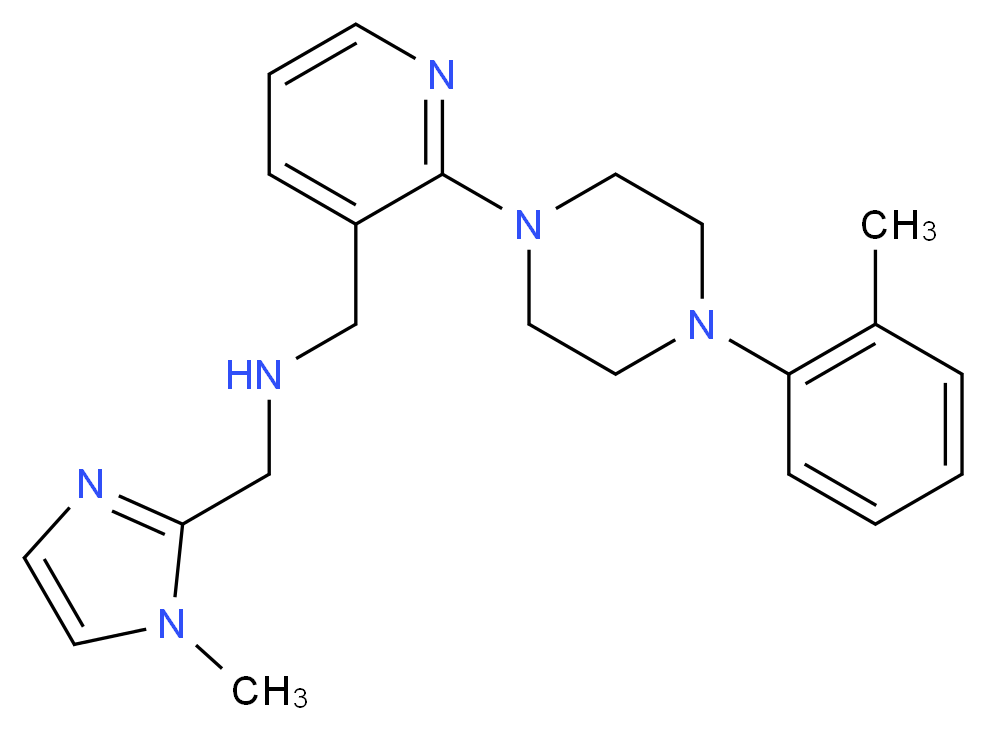 1-(1-methyl-1H-imidazol-2-yl)-N-({2-[4-(2-methylphenyl)-1-piperazinyl]-3-pyridinyl}methyl)methanamine_分子结构_CAS_)