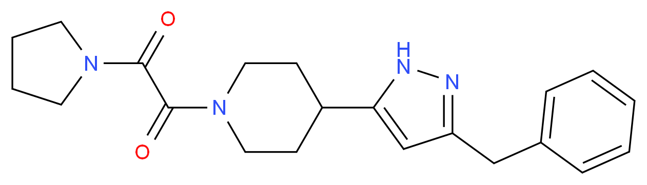 4-(3-benzyl-1H-pyrazol-5-yl)-1-[oxo(pyrrolidin-1-yl)acetyl]piperidine_分子结构_CAS_)