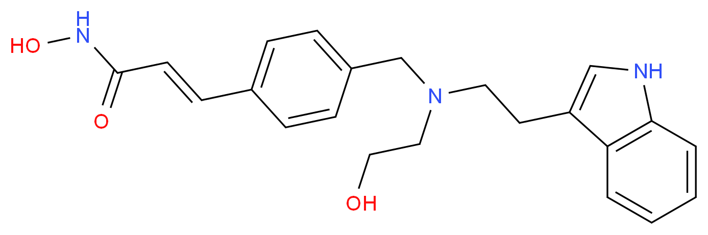 (2E)-N-hydroxy-3-(4-{[(2-hydroxyethyl)[2-(1H-indol-3-yl)ethyl]amino]methyl}phenyl)prop-2-enamide_分子结构_CAS_404951-53-7