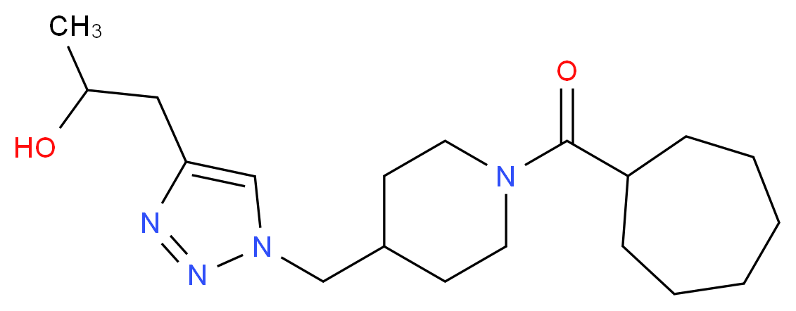 1-(1-{[1-(cycloheptylcarbonyl)piperidin-4-yl]methyl}-1H-1,2,3-triazol-4-yl)propan-2-ol_分子结构_CAS_)