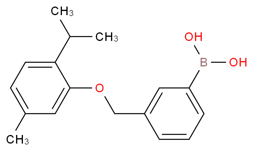 {3-[5-methyl-2-(propan-2-yl)phenoxymethyl]phenyl}boronic acid_分子结构_CAS_1072951-74-6